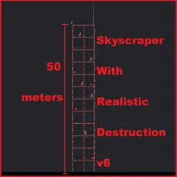 Skyscraper With Realistic Destruction v6 50 m