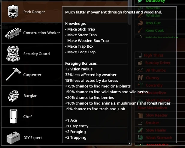 [B42.20] Detailed Descriptions for Occupations and Traits 0